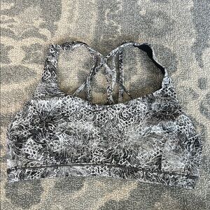 Lululemon Athletica Black and White Print Sports Bra